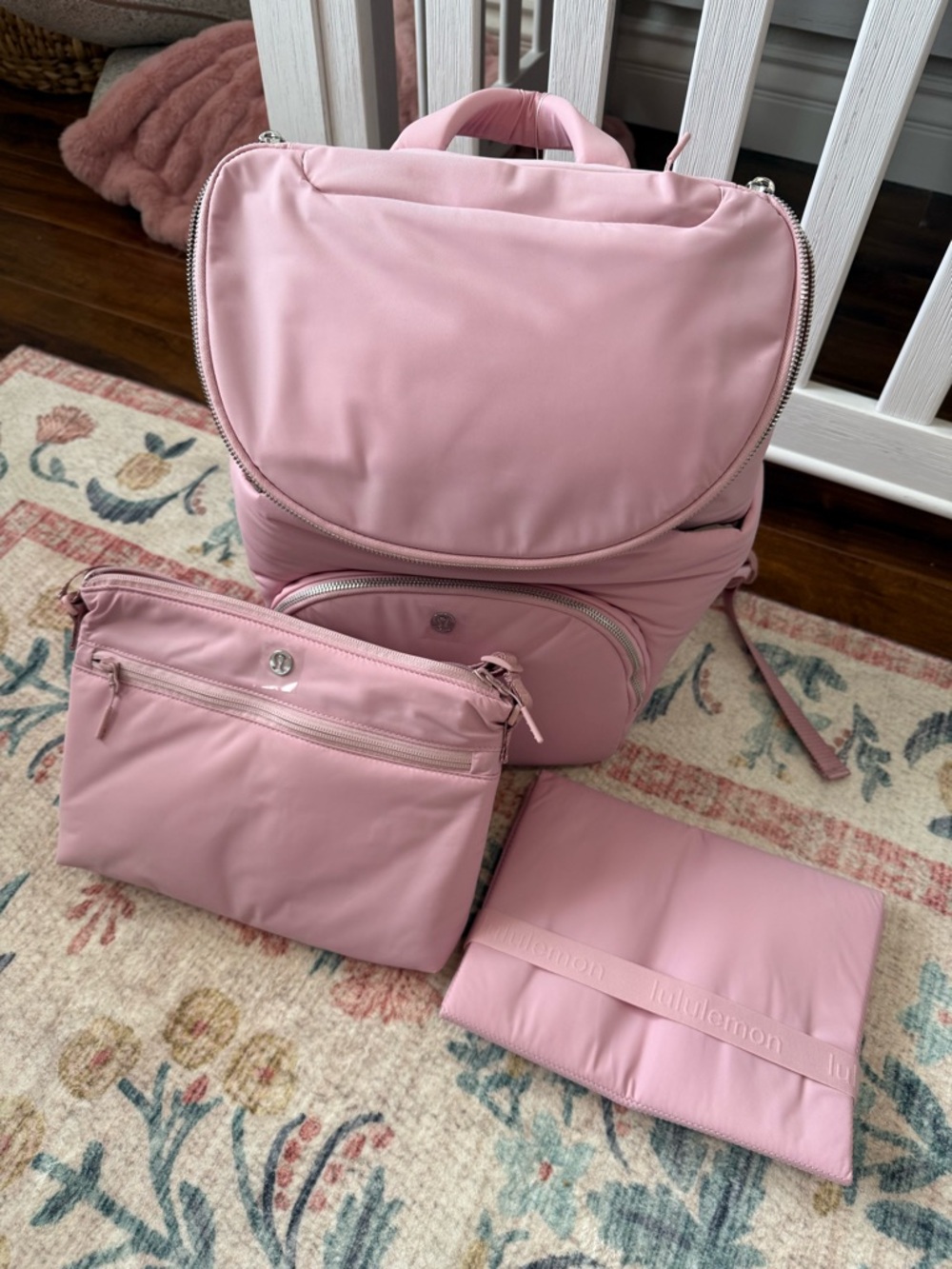 Lululemon Athletica New Parent Backpack 17 L Pink Haze Sheer Oak Rare Diaper Bag